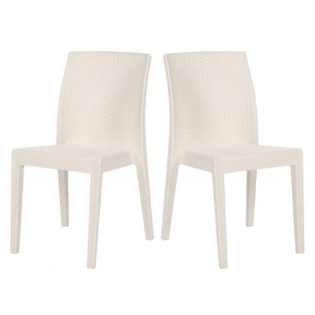 Rainbow Outdoor Siena Set of 2 Stackable Side chair-White RBO-SIENA-WHT-SC-SET2